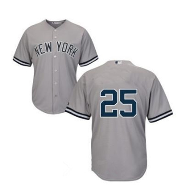 Yankees 25 Gleyber Torres Gray Cool Base Replica Jersey
