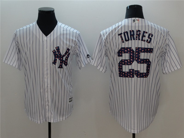 Yankees 25 Gleyber Torres White 2018 Stars & Stripes Cool Base Jersey