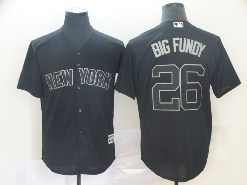 Yankees 26 DJ LeMahieu Big Fundy Black 2019 Players' Weekend Player Jersey