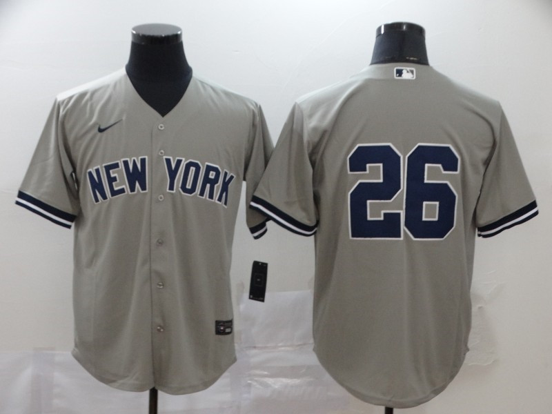 Yankees 26 DJ LeMahieu Gray 2020 Nike Cool Base Jersey