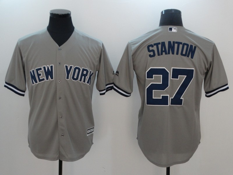 Yankees 27 Giancarlo Stanton Gray Cool Base Jersey