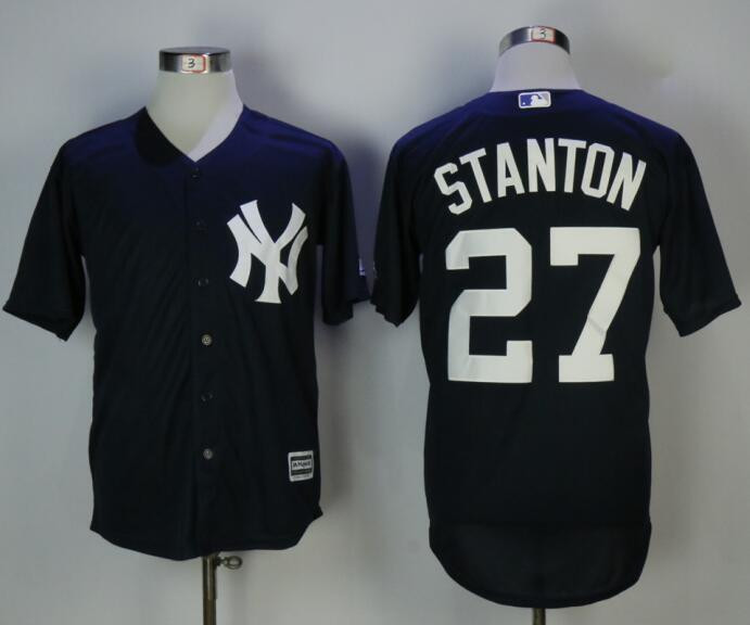 Yankees 27 Giancarlo Stanton Navy Cool Base Jersey