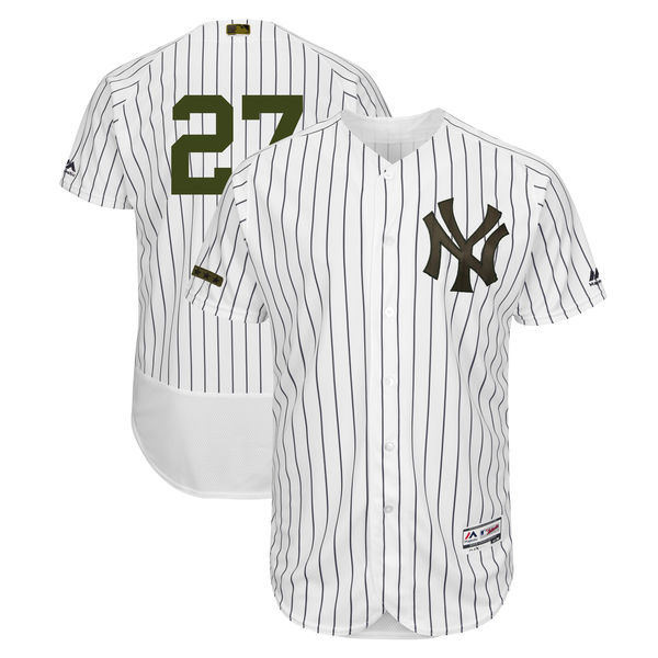 Yankees 27 Giancarlo Stanton White 2018 Memorial Day Flexbase Jersey