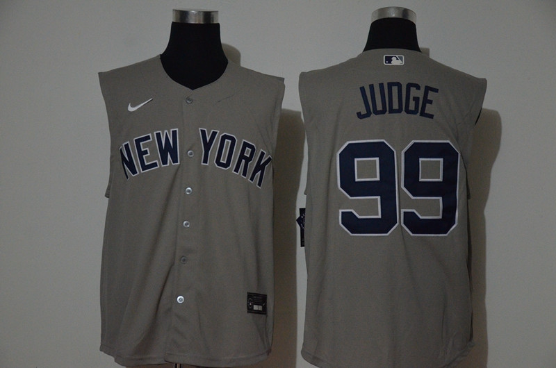 Yankees 99 Aaron Judge Gray Nike Cool Base Sleeveless Jersey
