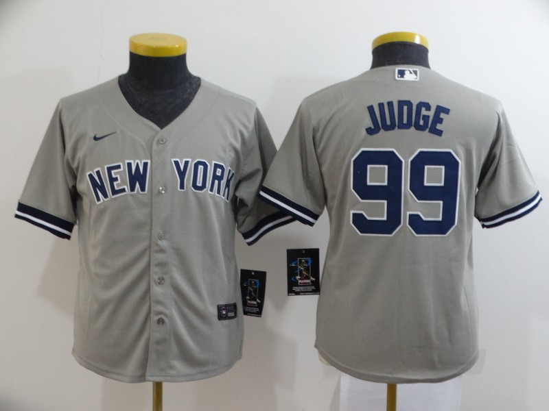 Yankees 99 Aaron Judge Gray Youth 2020 Nike Cool Base Jersey