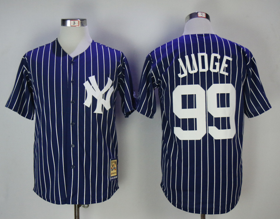 Yankees 99 Aaron Judge Navy 1973 Cooperstown Collection Jersey