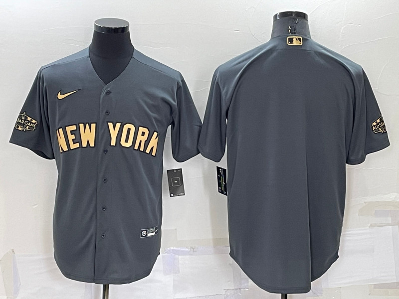 Yankees Blank Charcoal Nike 2022 MLB All Star Cool Base Jersey