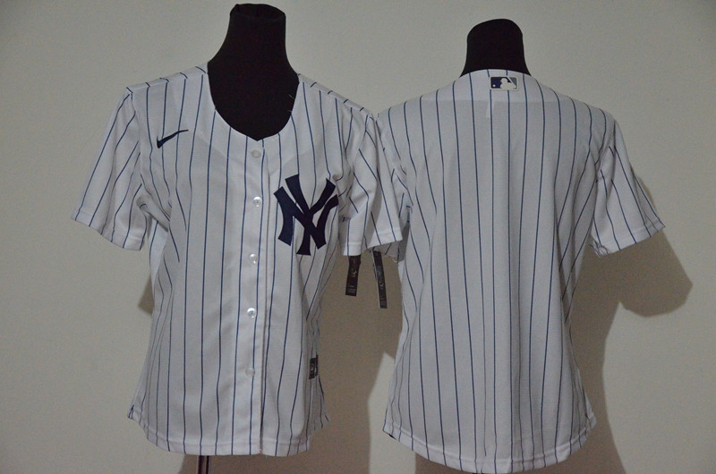 Yankees Blank White Women Cool Base Jersey