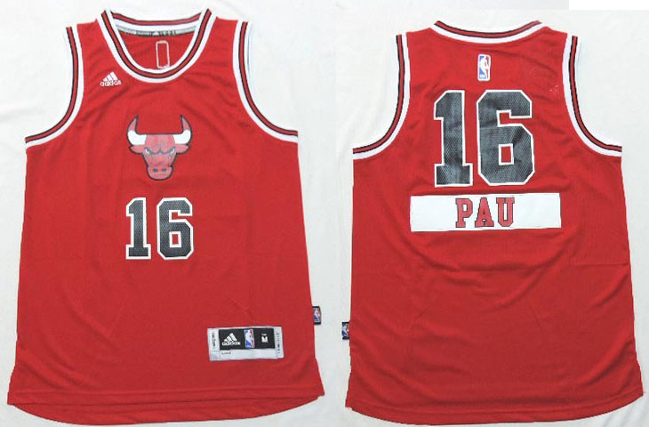 Youth 2014 15 Christmas Day jersey Chicago Bulls 16 Pau Gasol  Red Swingman Road Youth Jersey
