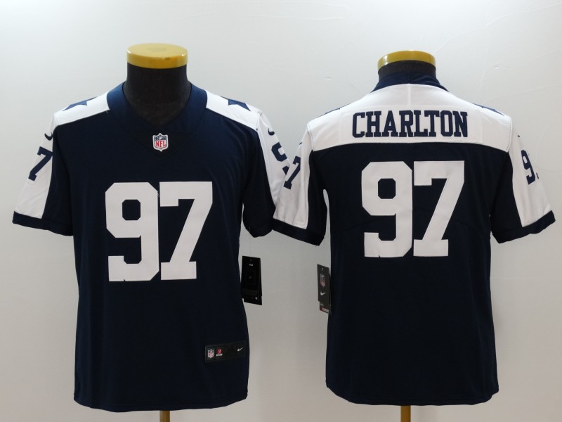 Youth  Dallas Cowboys #97 Taco Charlton 2017 Vapor Untouchable Limited Navy Blue Throwback Alternate NFL Jersey