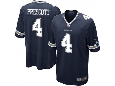 Youth  Dallas Cowboys 4 Dak Prescott Navy Blue Team Color Stitched NFL Elite Jersey