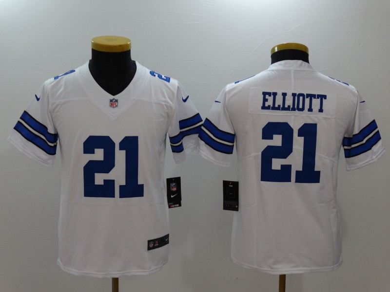 Youth  Dallas cowboys #21 Ezekiel Elliott White 2017 Vapor Untouchable Limited Jersey