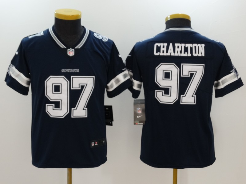 Youth  Dallas cowboys #97 Taco Charlton Blue 2017 Vapor Untouchable Limited Jersey