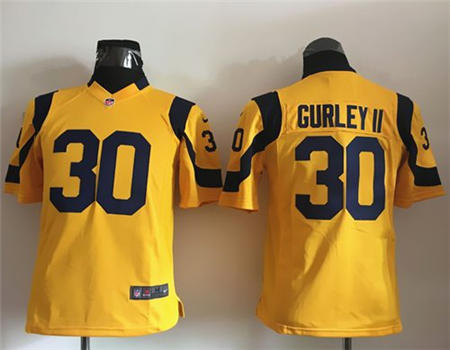 Youth  Los Angeles Rams 30 Todd Gurley Gold Rush Stitched NFL Jersey