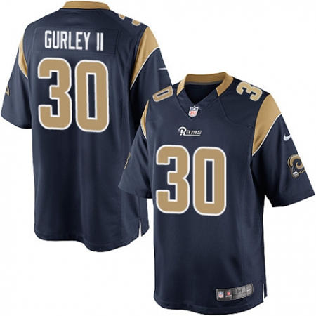 Youth  Los Angeles Rams 30 Todd Gurley Navy Blue Team Color Stitched NFL Jersey