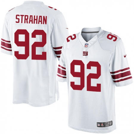 Youth  New York Giants 92 Michael Strahan White Stitched NFL Jersey