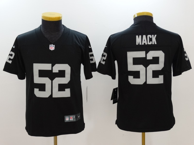 Youth  Oakland Raiders #52 Khalil Mack Black 2017 Vapor Untouchable Limited Stitched Jersey