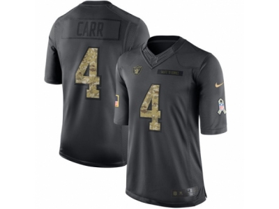 Youth  Oakland Raiders 4 Derek Carr Limited Black 2016 Salute to Service NFL Jersey