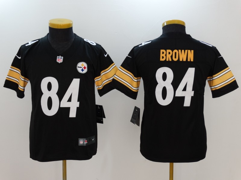 Youth  Pittsburgh Steelers #84 Antonio Brown Black 2017 Vapor Untouchable Limited Stitched Jersey