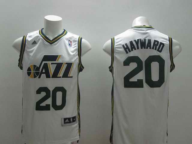  Utah Jazz 20 Hayward White Soul Swingman Road Jersey