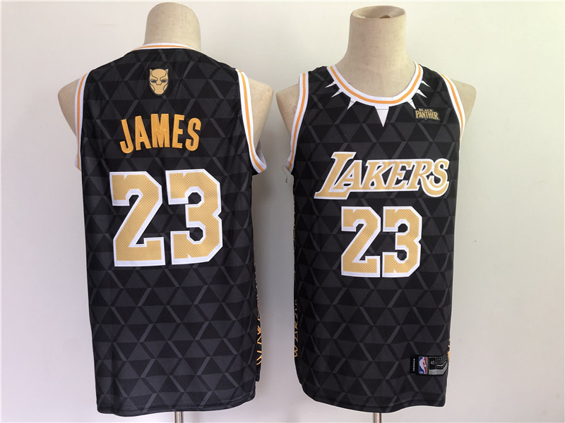 lakers lebron james 23 black panther limiter jersey