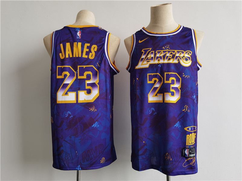 lebron james la lakers purple mvp rookie of the year select series jersey