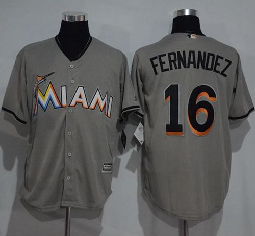 marlins 16 Jose Fernandez Grey New Cool Base Stitched MLB Jersey