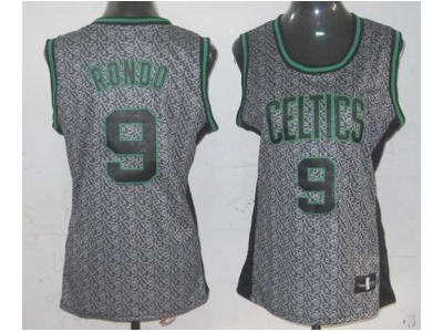 women nba boston celtics 9 rondo grey static fashion swingman