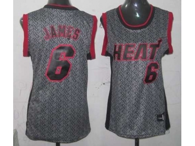 women nba miami heat 6 james grey static fashion swingman